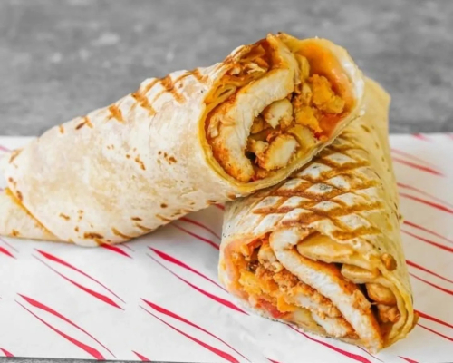 Chicken Shawarma Wrap Served in Burgerico's Restaurant in Glasgow